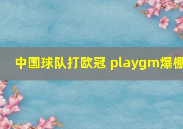 中国球队打欧冠 playgm爆棚